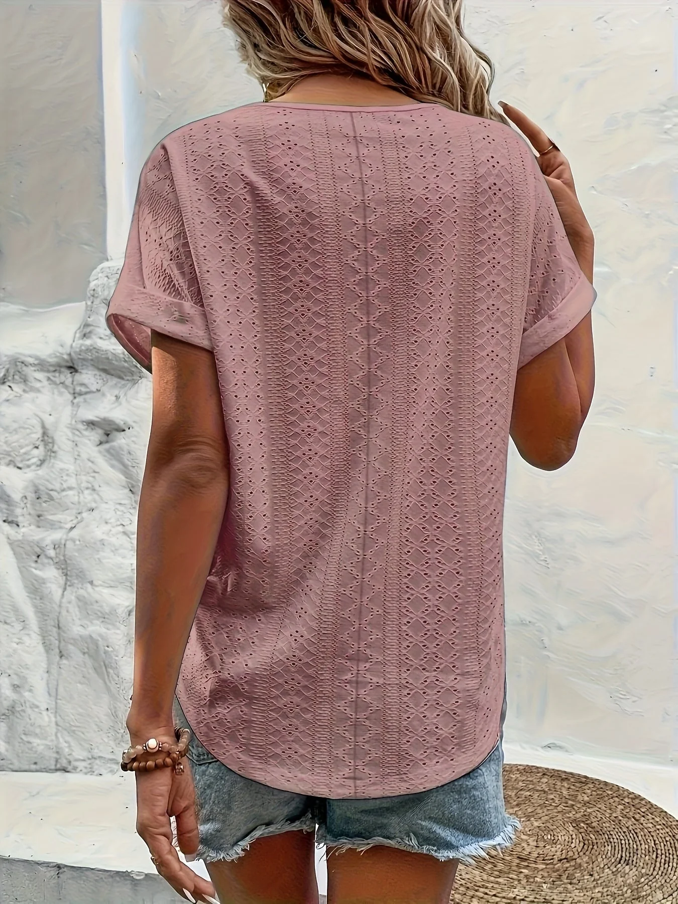 Blouse Femme Élégante Col V Style Décontracté pour Printemps Été - Image 5