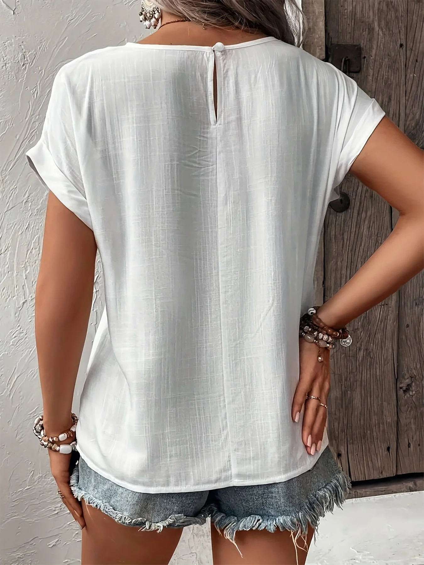 Blouse Femme Élégante à Dentelle Style Décontracté Été Printemps - Image 2