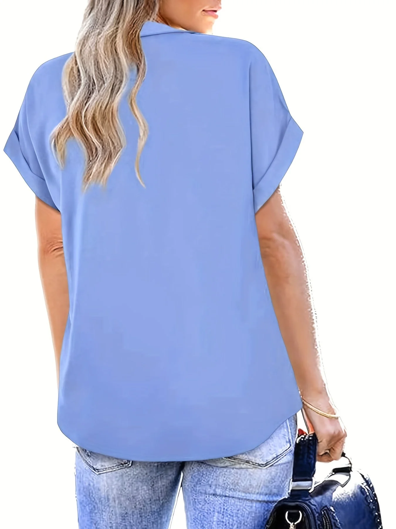 Blouse Femme Élégante Manches Chauve-Souris Style Décontracté Été - Image 7