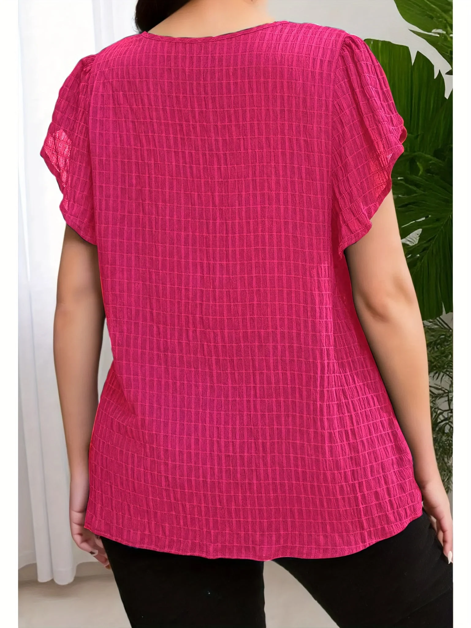 Blouse Femme Élégante à Manches Papillon Style Décontracté pour Bureau ou Sortie - Image 7