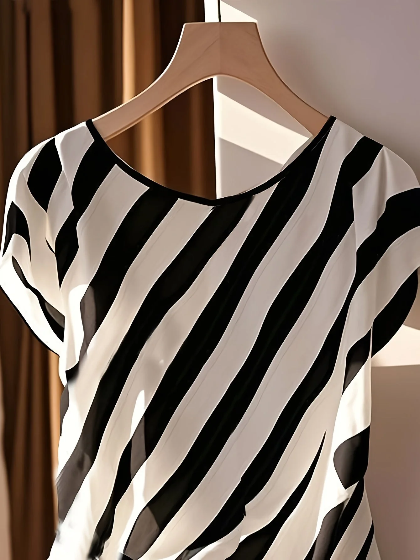 Blouse Femme Élégante à Motif Bohème pour Printemps/Été, Style Asymétrique avec Noeud Décoratif - Image 7