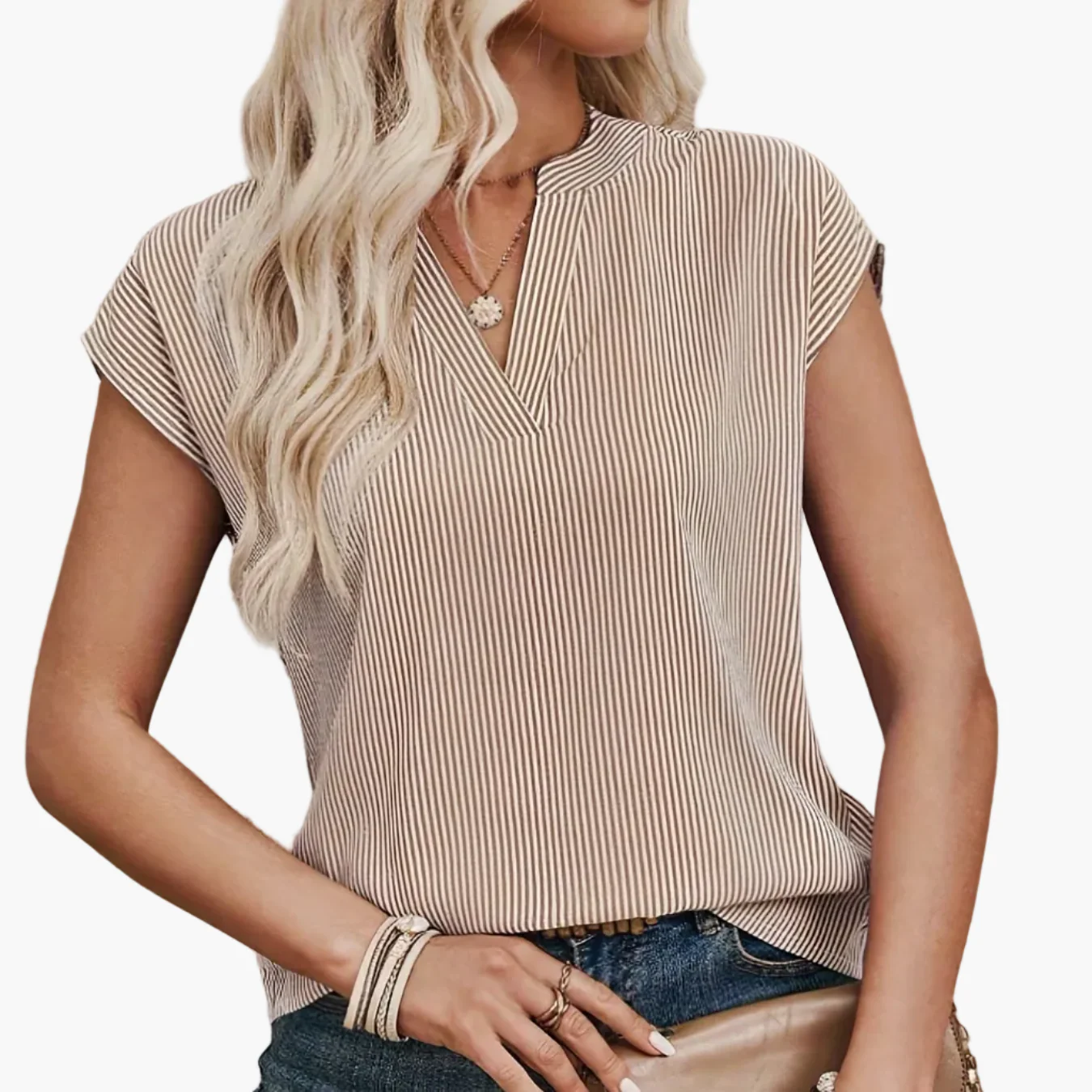 Blouse Femme Élégante à Rayures Style Décontracté pour Bureau et Sorties - Image 11