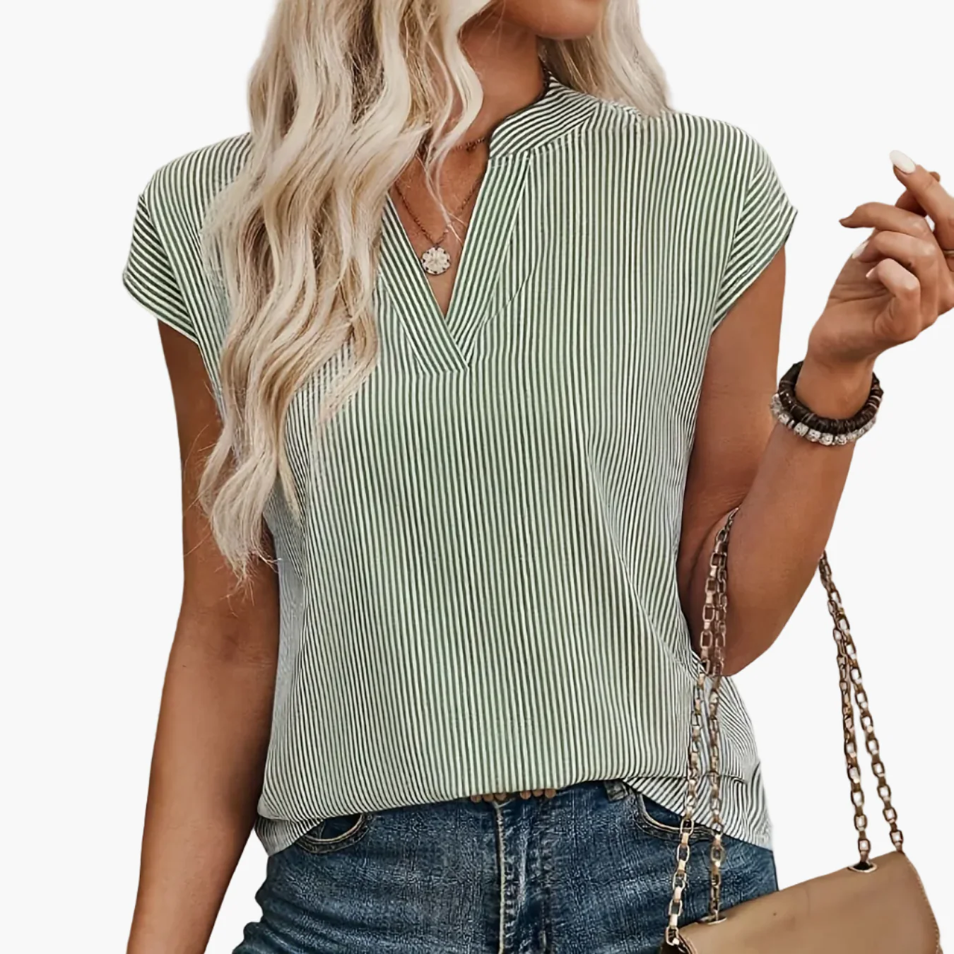 Blouse Femme Élégante à Rayures Style Décontracté pour Bureau et Sorties - Image 12