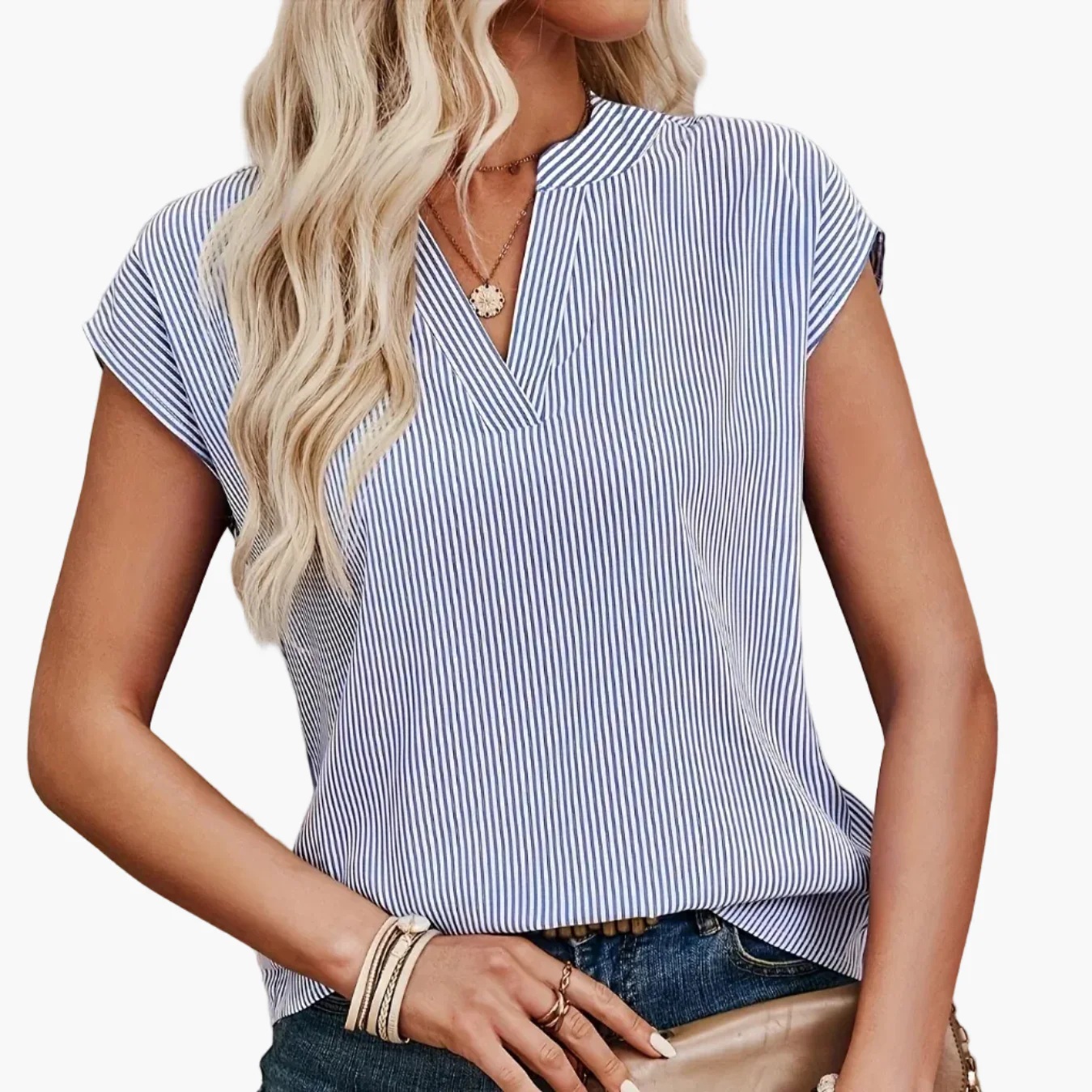 Blouse Femme Élégante à Rayures Style Décontracté pour Bureau et Sorties - Image 13