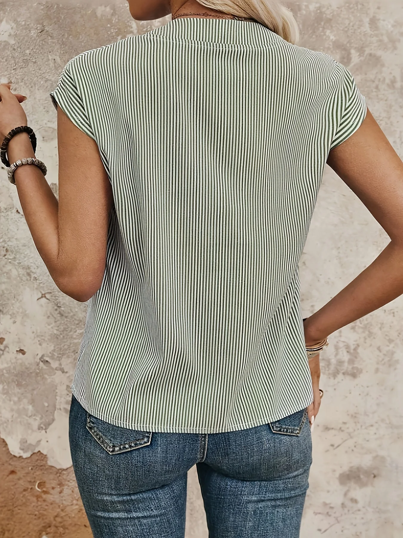 Blouse Femme Élégante à Rayures Style Décontracté pour Bureau et Sorties - Image 6