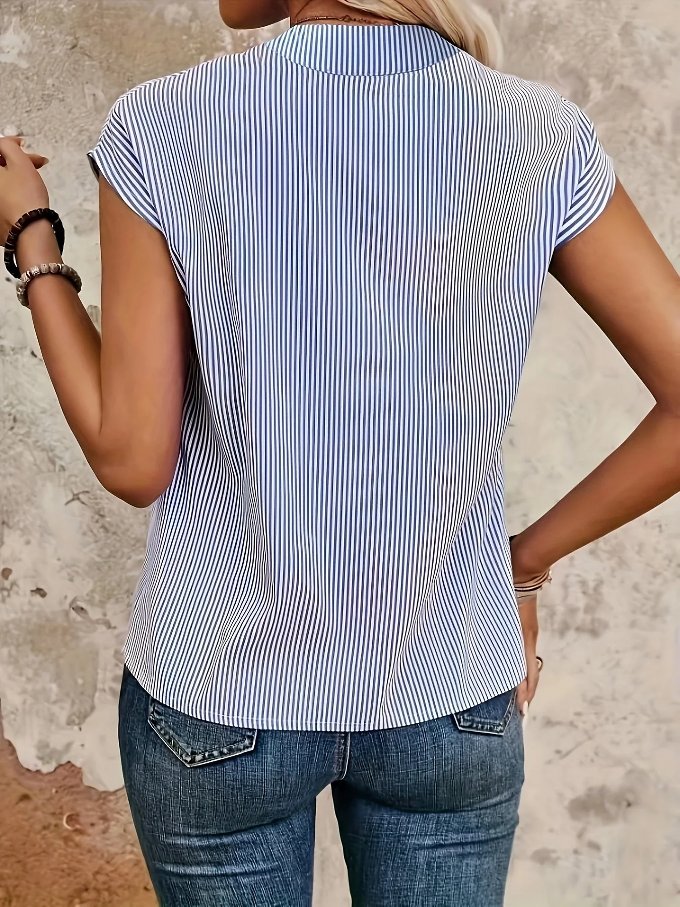 Blouse Femme Élégante à Rayures Style Décontracté pour Bureau et Sorties - Image 7