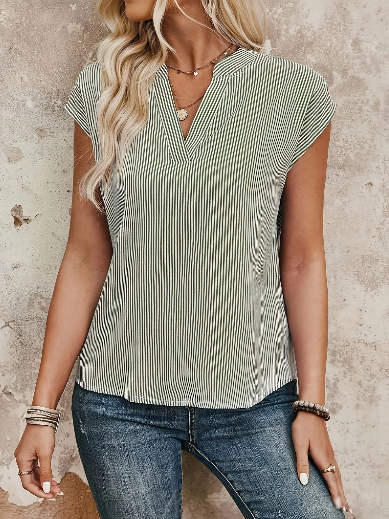 Blouse Femme Élégante à Rayures Style Décontracté pour Bureau et Sorties - Image 8