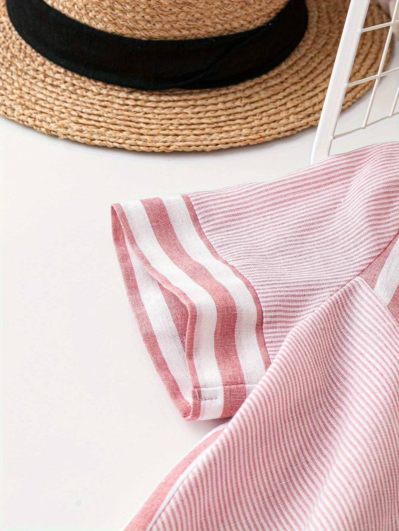 Blouse femme élégante à rayures style décontracté pour l'été - Image 4