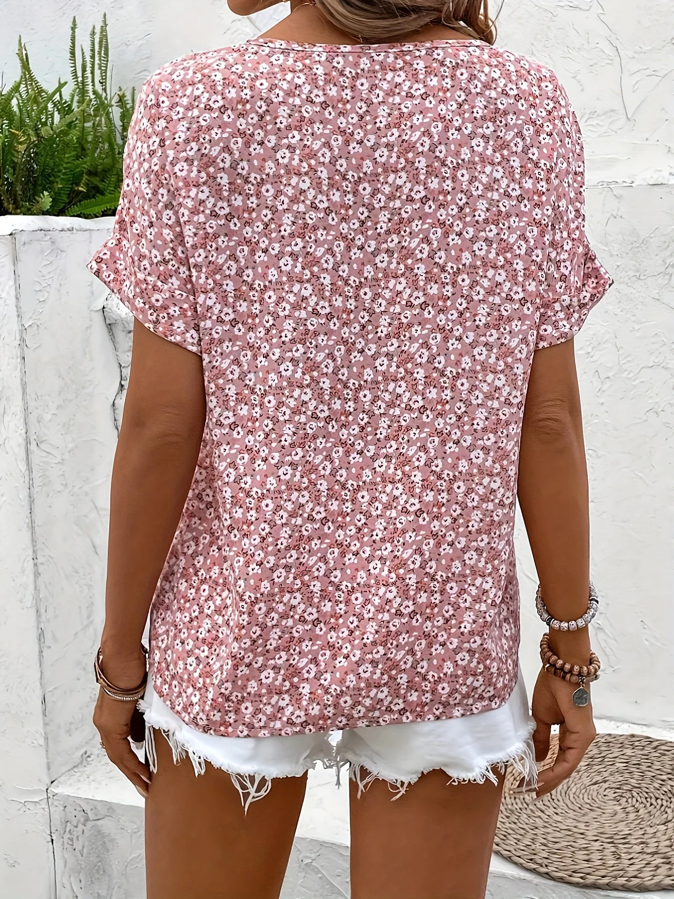 Blouse Femme Imprimé Floral Élégant Style Décontracté Été - Image 3