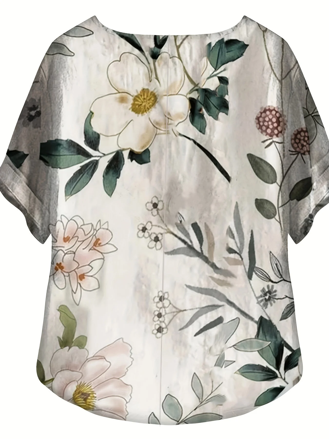 Blouse femme style vintage à fleurs imprimées avec boutons – Élégance décontractée pour l'été - Image 10