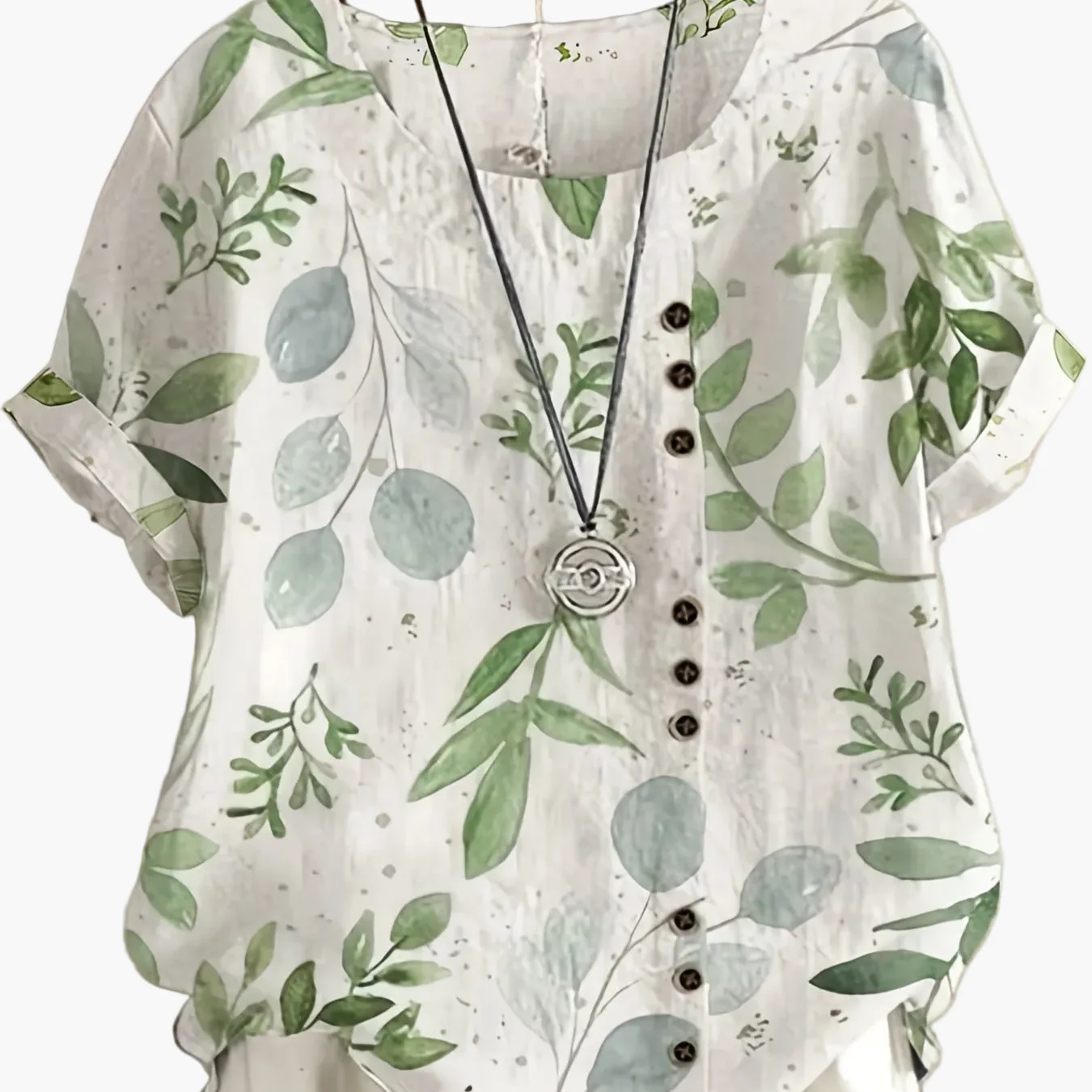Blouse femme style vintage à fleurs imprimées avec boutons – Élégance décontractée pour l'été - Image 12