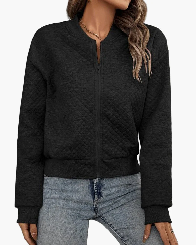 Blouson Bomber Matelassé Tendance Femme Style Urbain Décontracté - Image 4