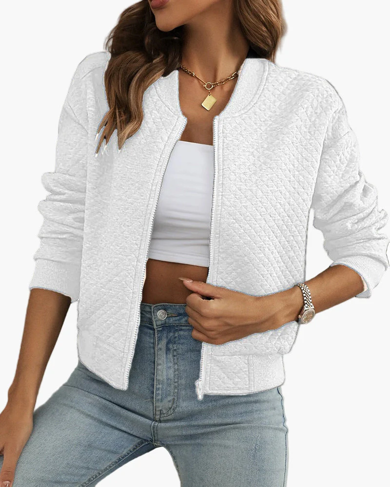 Blouson Bomber Matelassé Tendance Femme Style Urbain Décontracté - Image 6