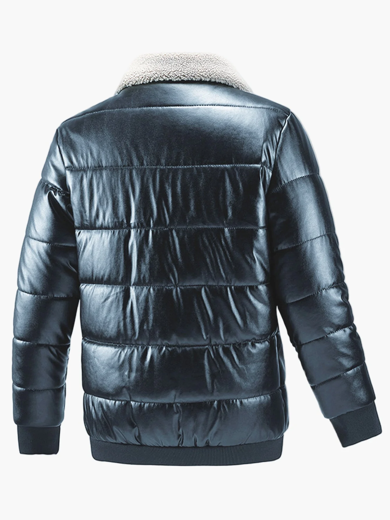 Blouson d'hiver homme style aviateur col mouton pour usage quotidien et urbain - Image 3