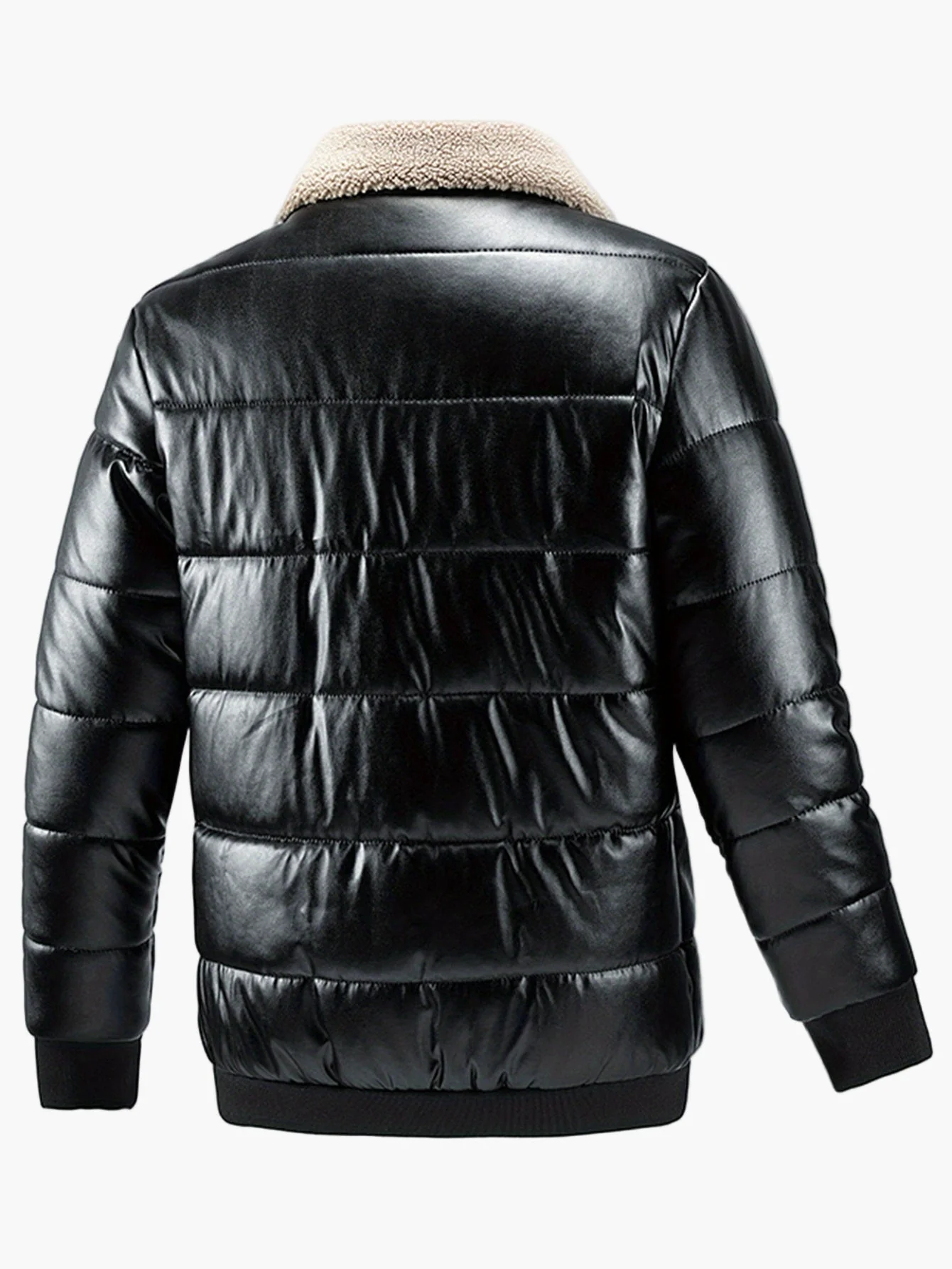 Blouson d'hiver homme style aviateur col mouton pour usage quotidien et urbain - Image 4