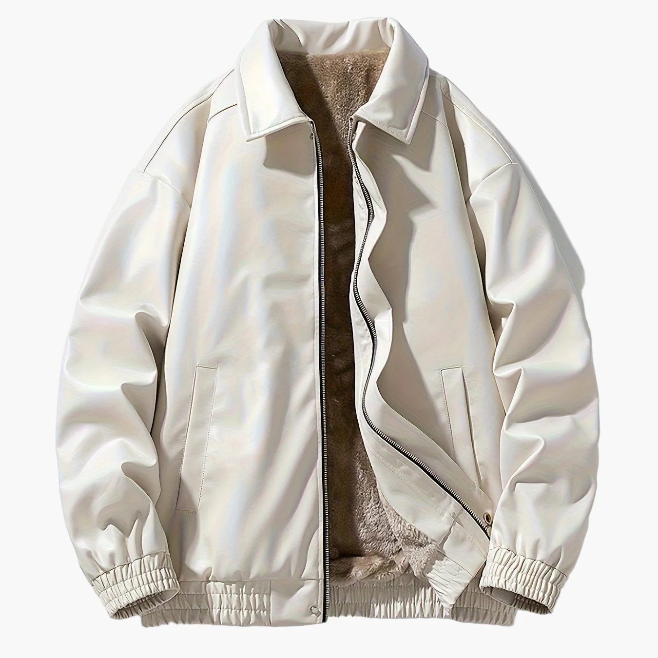 Blouson style bomber décontracté pour homme, coupe ample, fermeture zippée, col à revers - Image 7