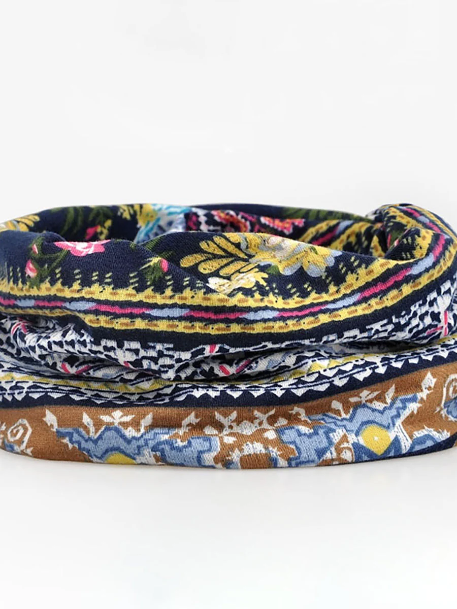 Bonnet Femme Style Bohème Multi-Usage Motif Floral Élégant pour Printemps Été Automne - Image 10