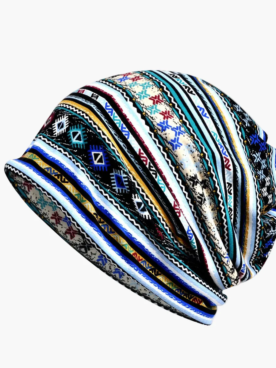 Bonnet Femme Style Bohème Multi-Usage Motif Floral Élégant pour Printemps Été Automne - Image 4