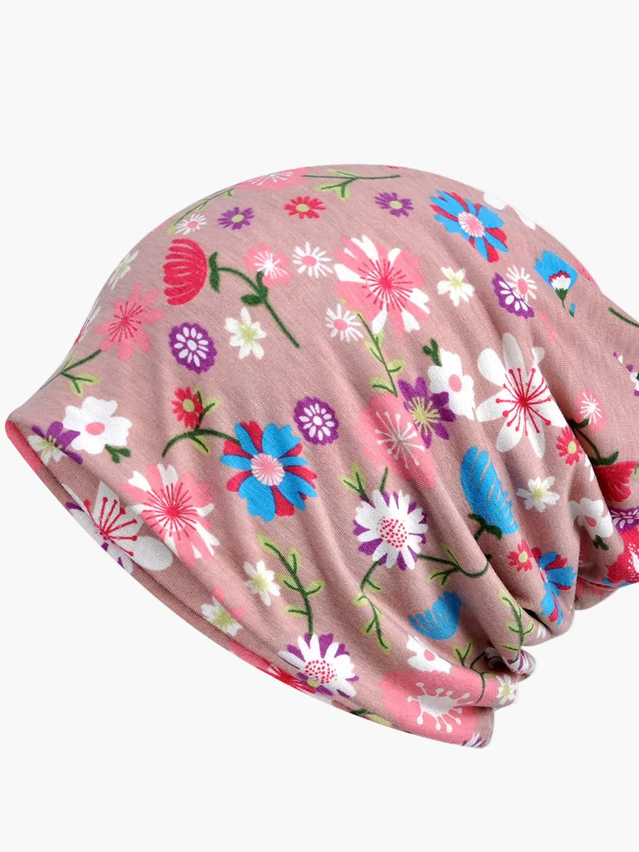 Bonnet Femme Style Bohème Multi-Usage Motif Floral Élégant pour Printemps Été Automne - Image 6