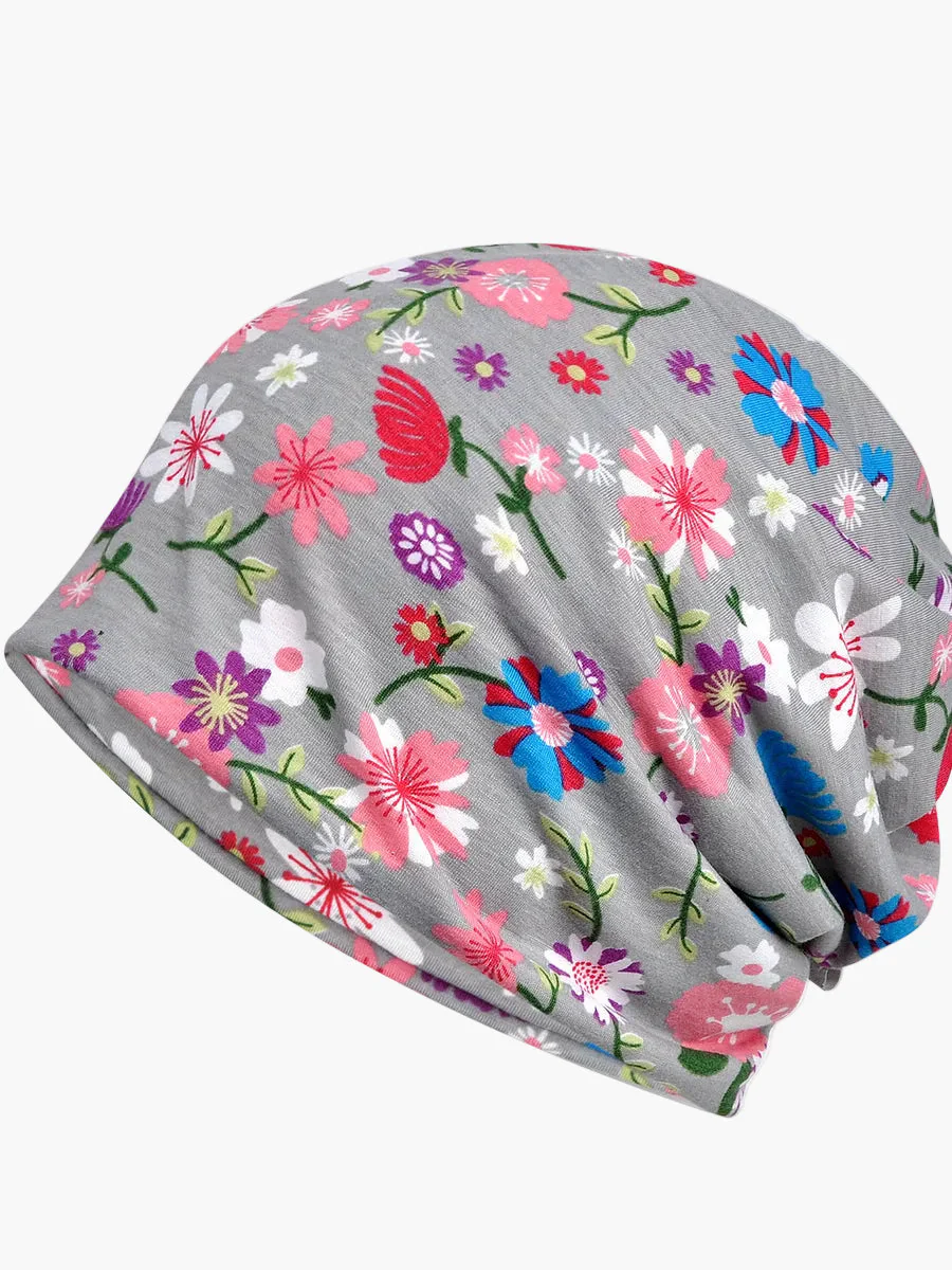 Bonnet Femme Style Bohème Multi-Usage Motif Floral Élégant pour Printemps Été Automne - Image 7