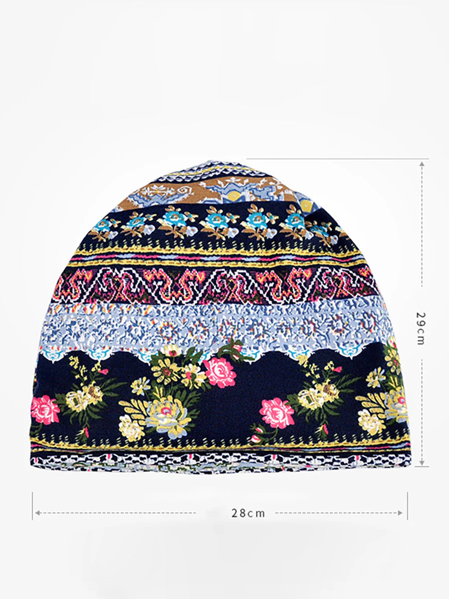 Bonnet Femme Style Bohème Multi-Usage Motif Floral Élégant pour Printemps Été Automne - Image 8