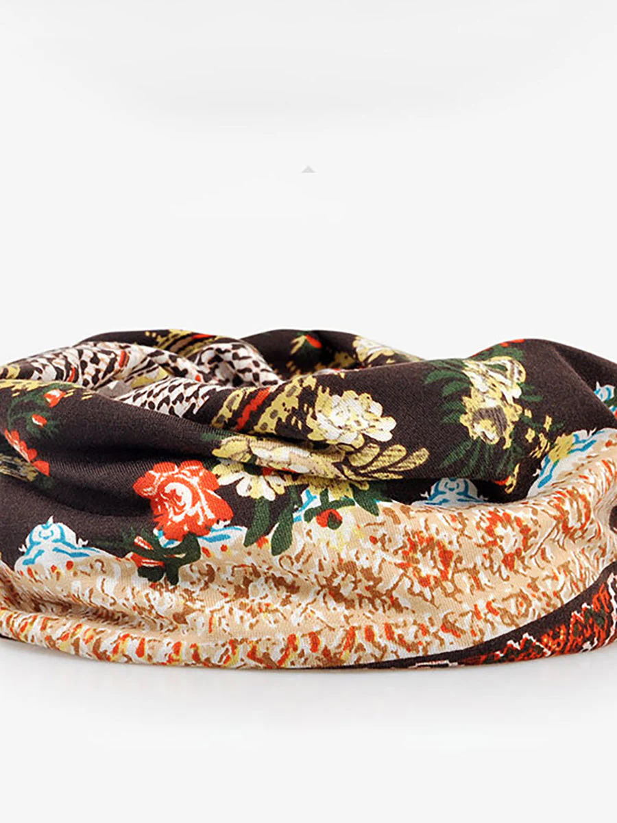 Bonnet Femme Style Bohème Multi-Usage Motif Floral Élégant pour Printemps Été Automne - Image 9