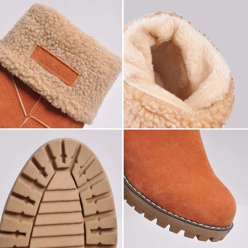 Bottes Femme Chaudes en Suédine à Revers - Confort Hiver et Style Polyvalent - Image 12