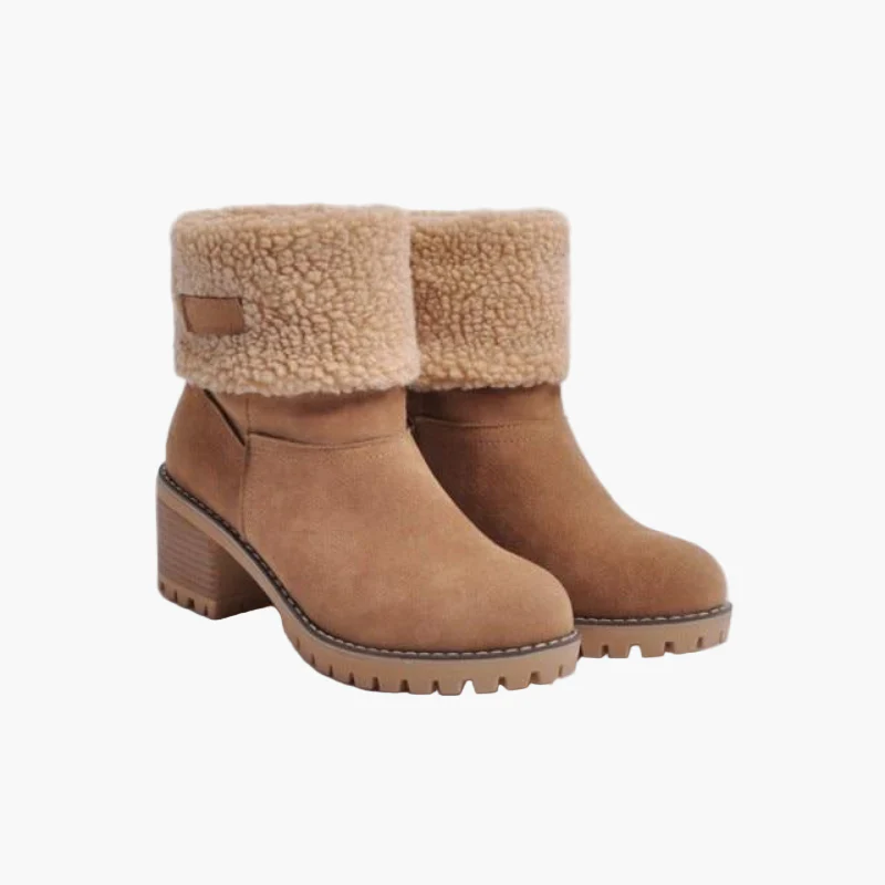 Bottes Femme Chaudes en Suédine à Revers - Confort Hiver et Style Polyvalent - Image 13