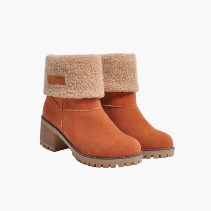 Bottes Femme Chaudes en Suédine à Revers - Confort Hiver et Style Polyvalent - Image 5