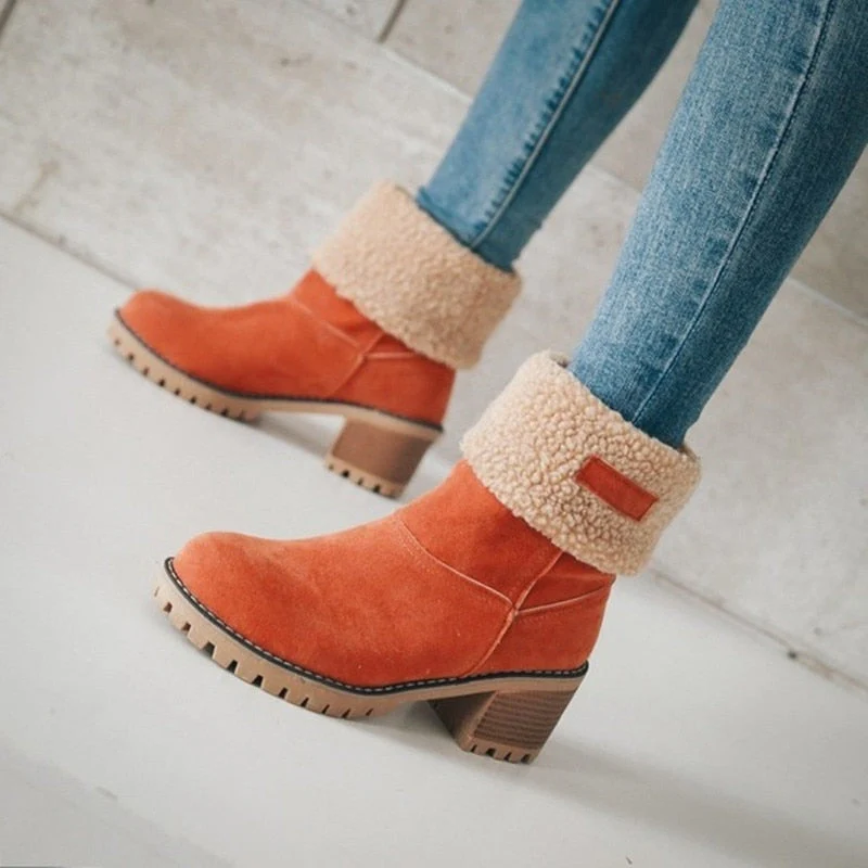 Bottes Femme Chaudes en Suédine à Revers - Confort Hiver et Style Polyvalent - Image 7