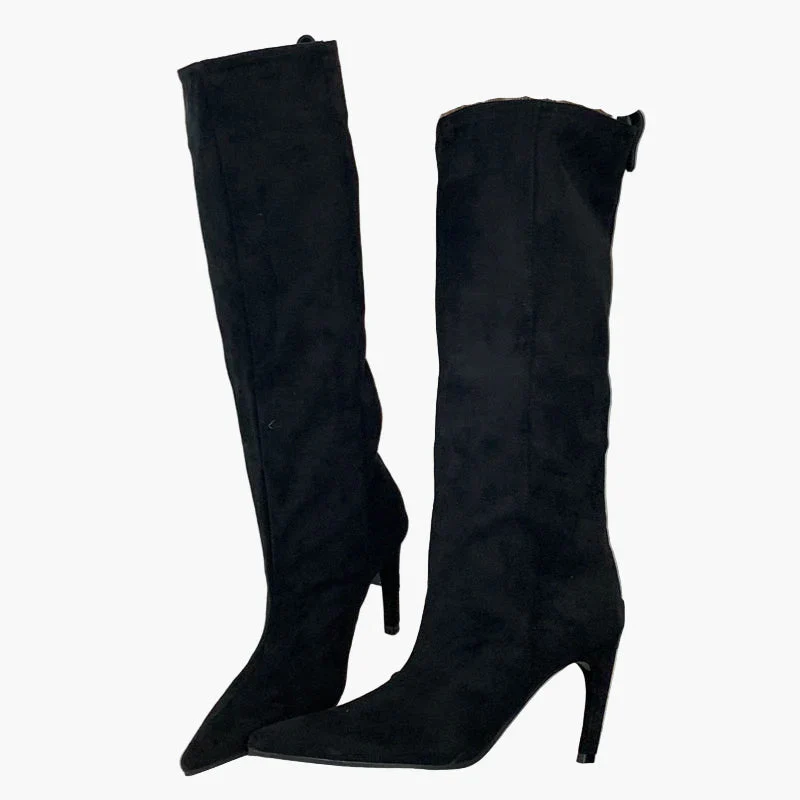 Bottes Femme Mode à Talons Hauts Pointus Style Élégant - Image 4