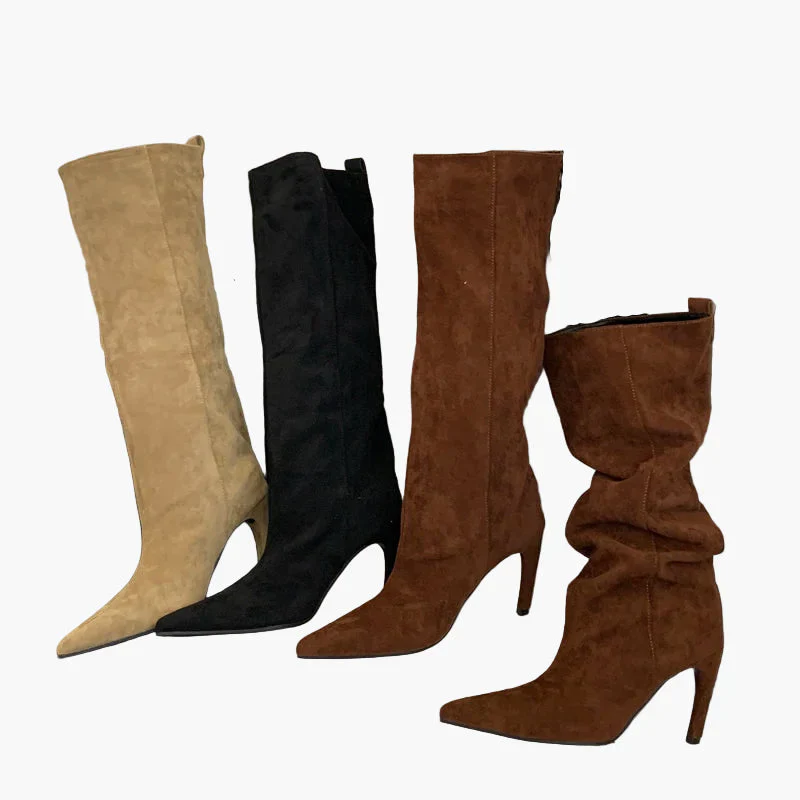 Bottes Femme Mode à Talons Hauts Pointus Style Élégant - Image 5
