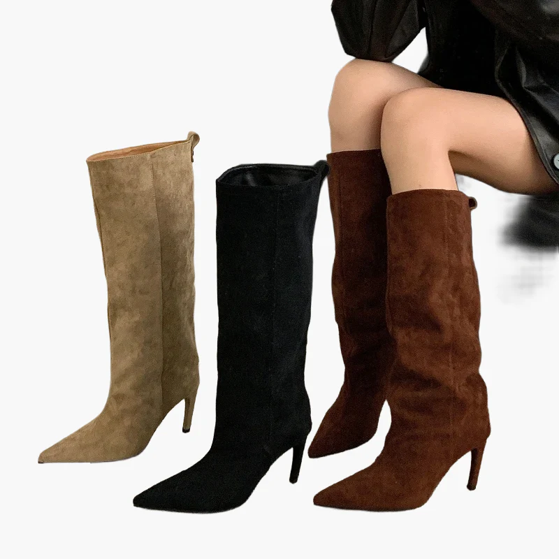 Bottes Femme Mode à Talons Hauts Pointus Style Élégant - Image 6