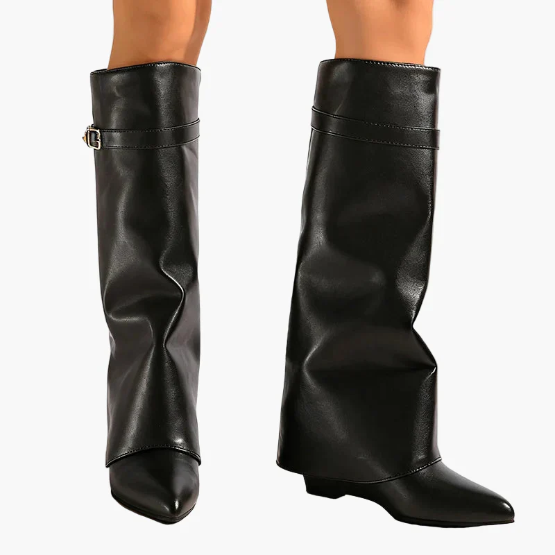 Bottes Femme Pointues à Talon Plat Style Moderne et Élégant - Image 2