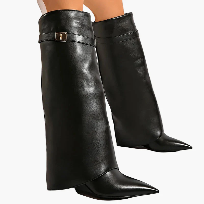 Bottes Femme Pointues à Talon Plat Style Moderne et Élégant - Image 3
