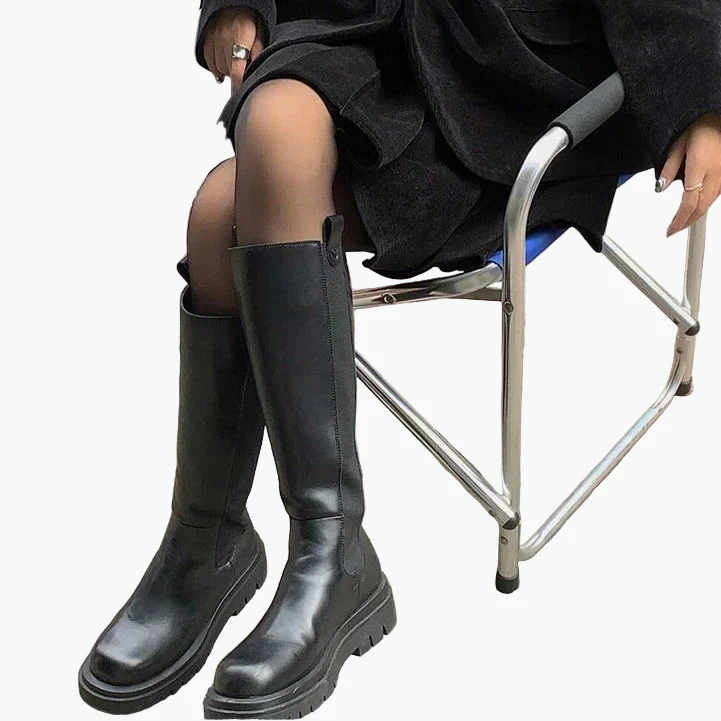 Bottes hautes à semelle épaisse pour femme - Style urbain et tendance - Image 3