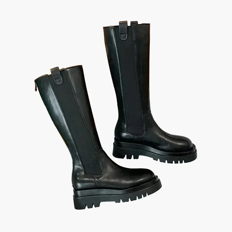 Bottes hautes à semelle épaisse pour femme - Style urbain et tendance - Image 5