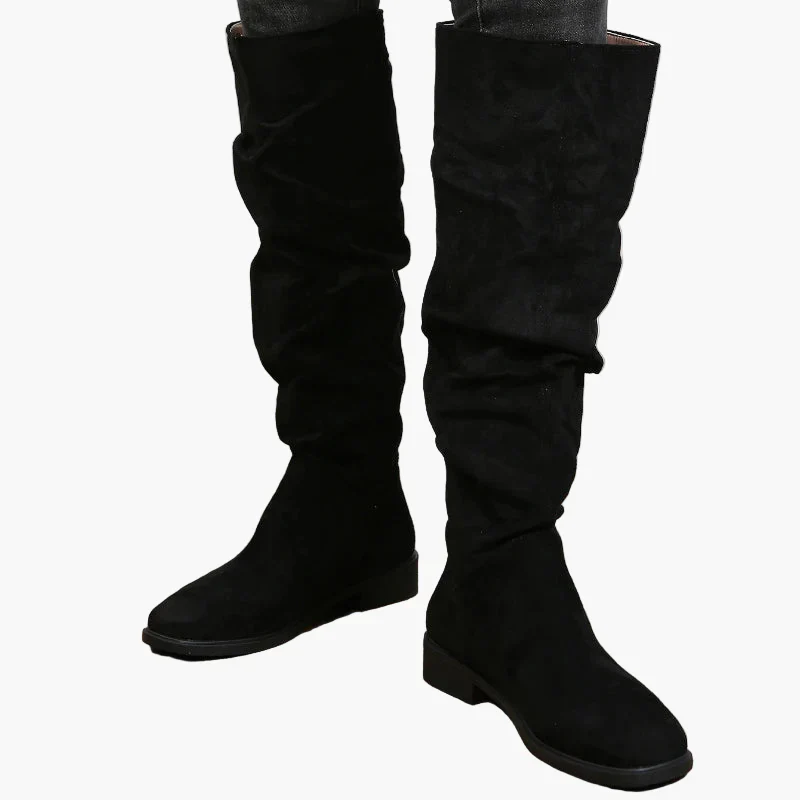 Bottes hautes décontractées pour femme style slouchy à talon plat - Image 6