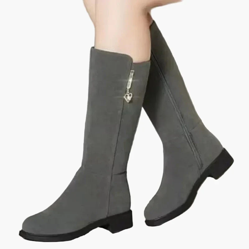 Bottes hautes femme élégantes avec fermeture éclair décorative pour l'automne et l'hiver - Image 2