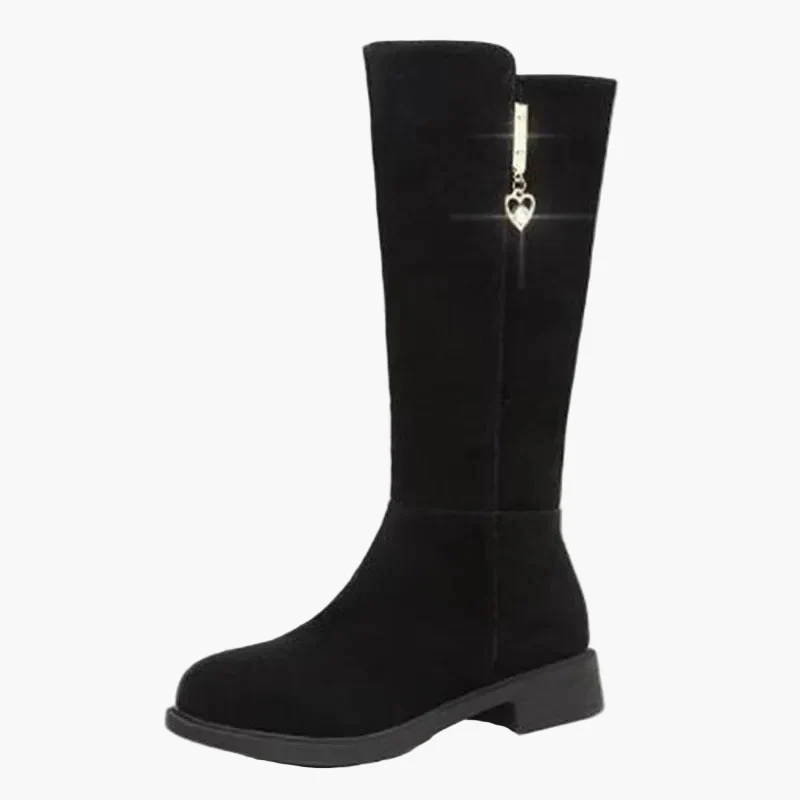 Bottes hautes femme élégantes avec fermeture éclair décorative pour l'automne et l'hiver - Image 3
