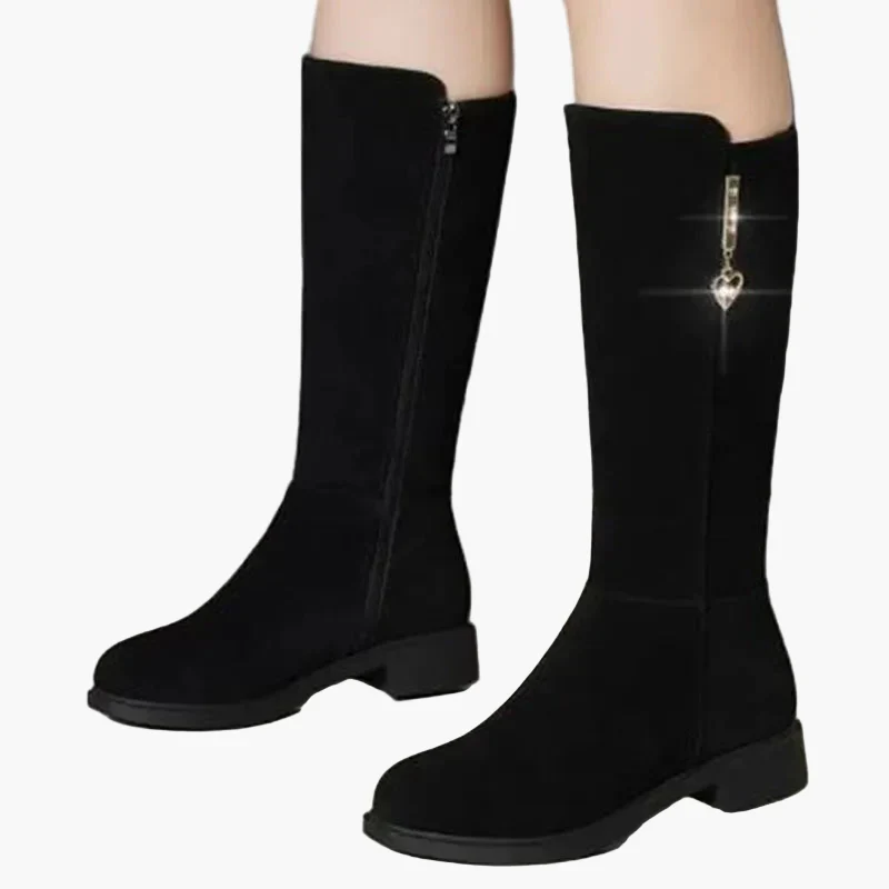 Bottes hautes femme élégantes avec fermeture éclair décorative pour l'automne et l'hiver - Image 4