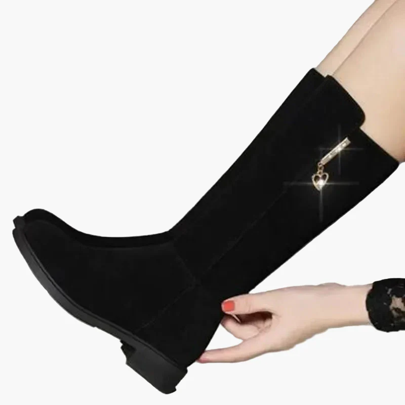 Bottes hautes femme élégantes avec fermeture éclair décorative pour l'automne et l'hiver - Image 5