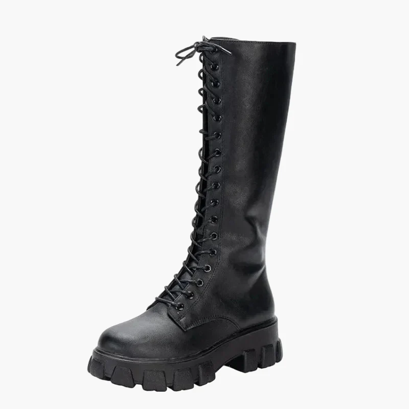 Bottes hautes à lacets style gothique pour femme – Look tendance et urbain - Image 5