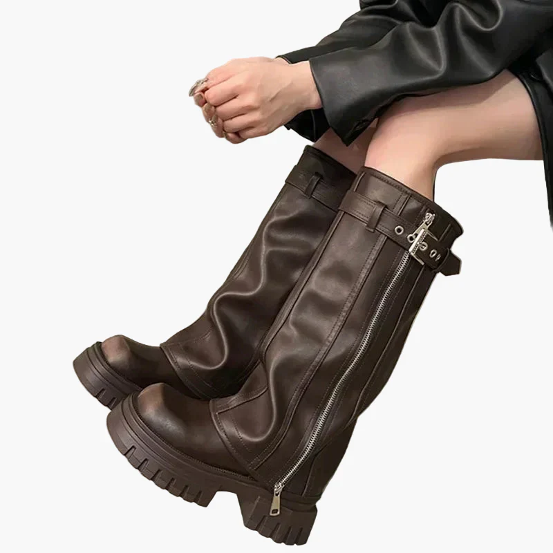 Bottes hautes plateforme style urbain pour femme – Look tendance et audacieux - Image 5