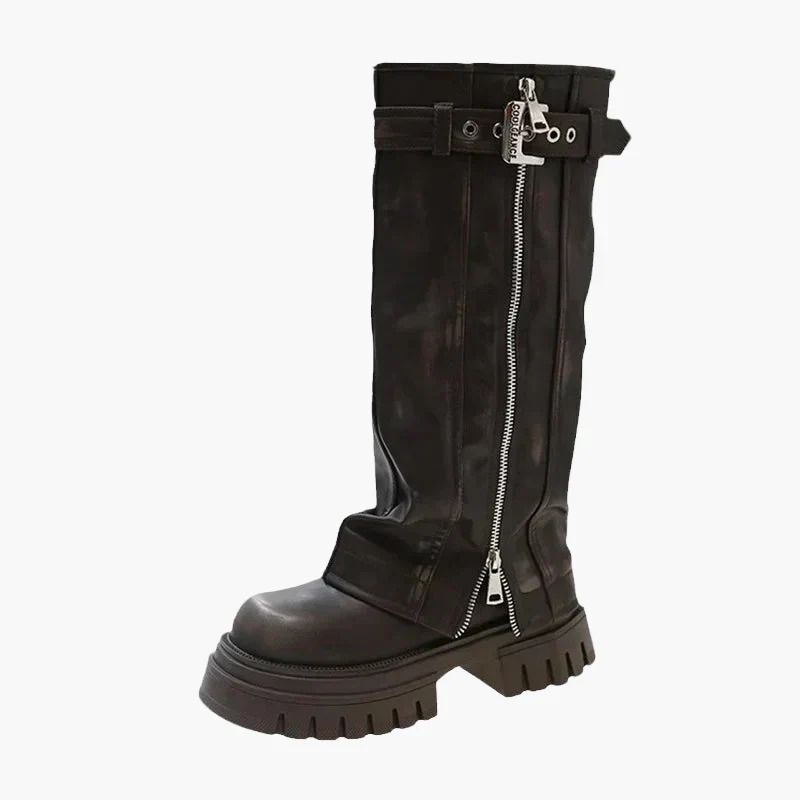 Bottes hautes plateforme style urbain pour femme – Look tendance et audacieux - Image 6