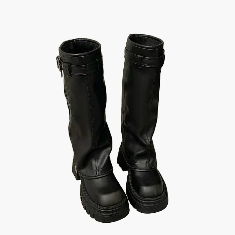 Bottes hautes plateforme style urbain pour femme – Look tendance et audacieux - Image 7