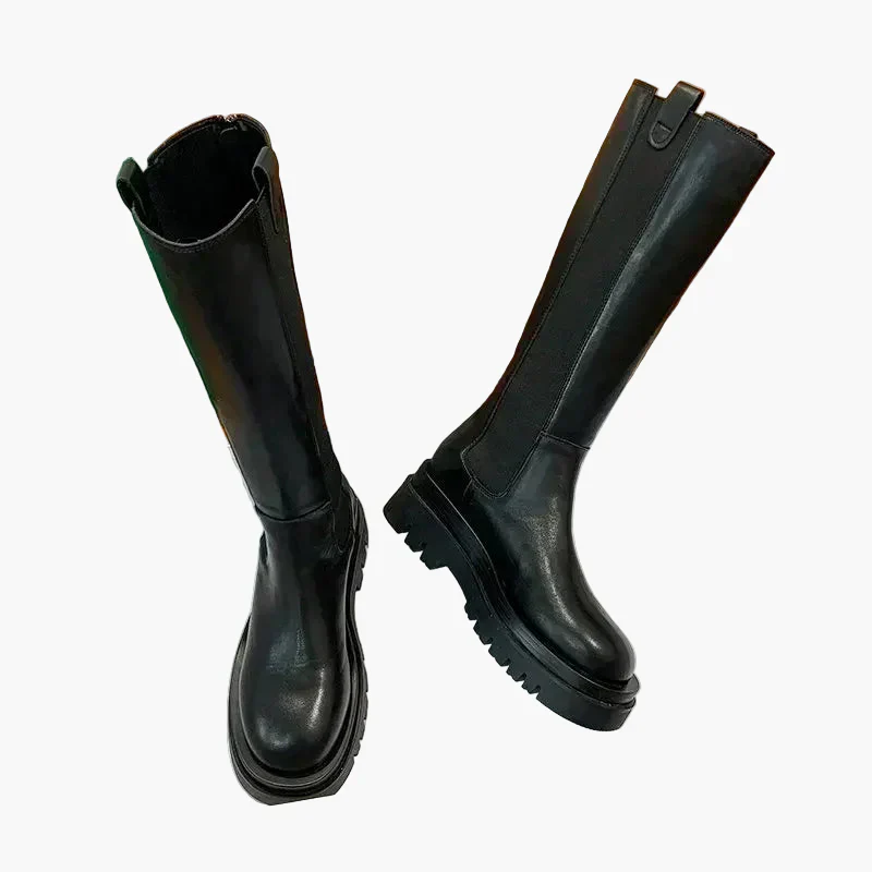 Bottes hautes à semelle épaisse style Chelsea pour femme - Look urbain tendance - Image 2