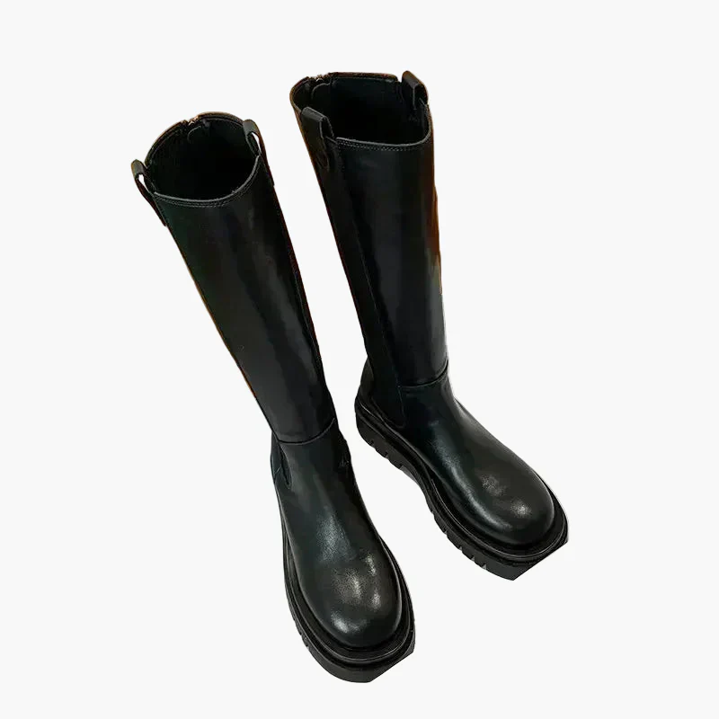 Bottes hautes à semelle épaisse style Chelsea pour femme - Look urbain tendance - Image 3