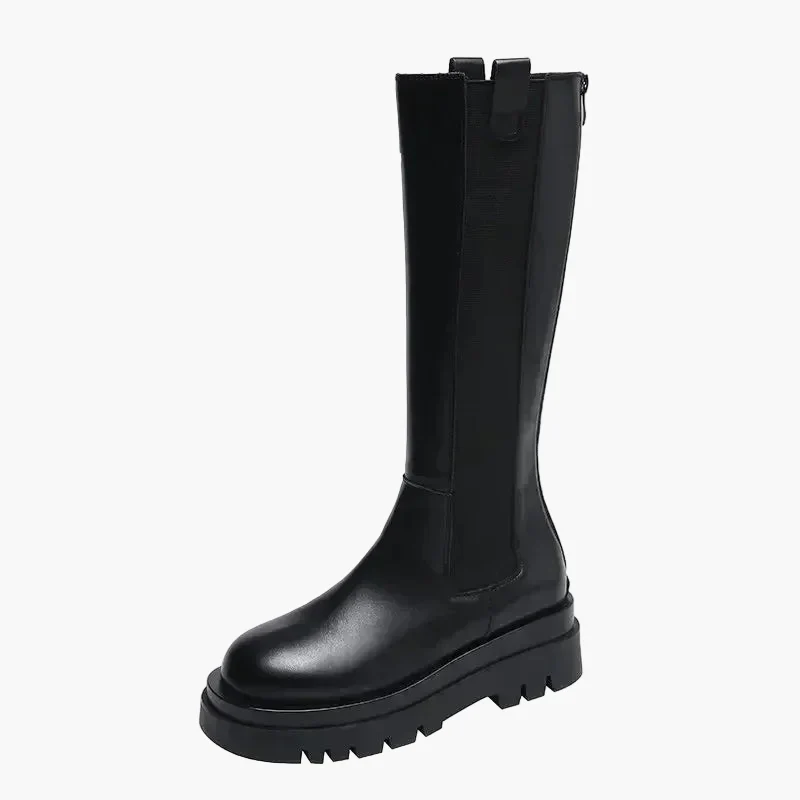 Bottes hautes à semelle épaisse style Chelsea pour femme - Look urbain tendance - Image 4