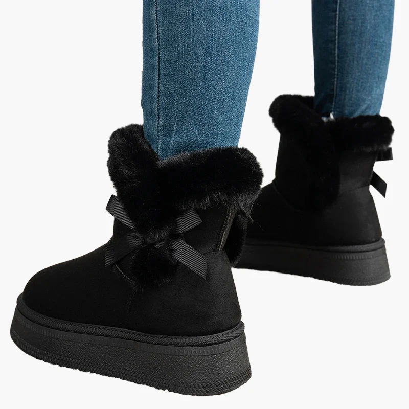 Bottes d'hiver femme style décontracté avec doublure chaude et nœud décoratif - Image 6